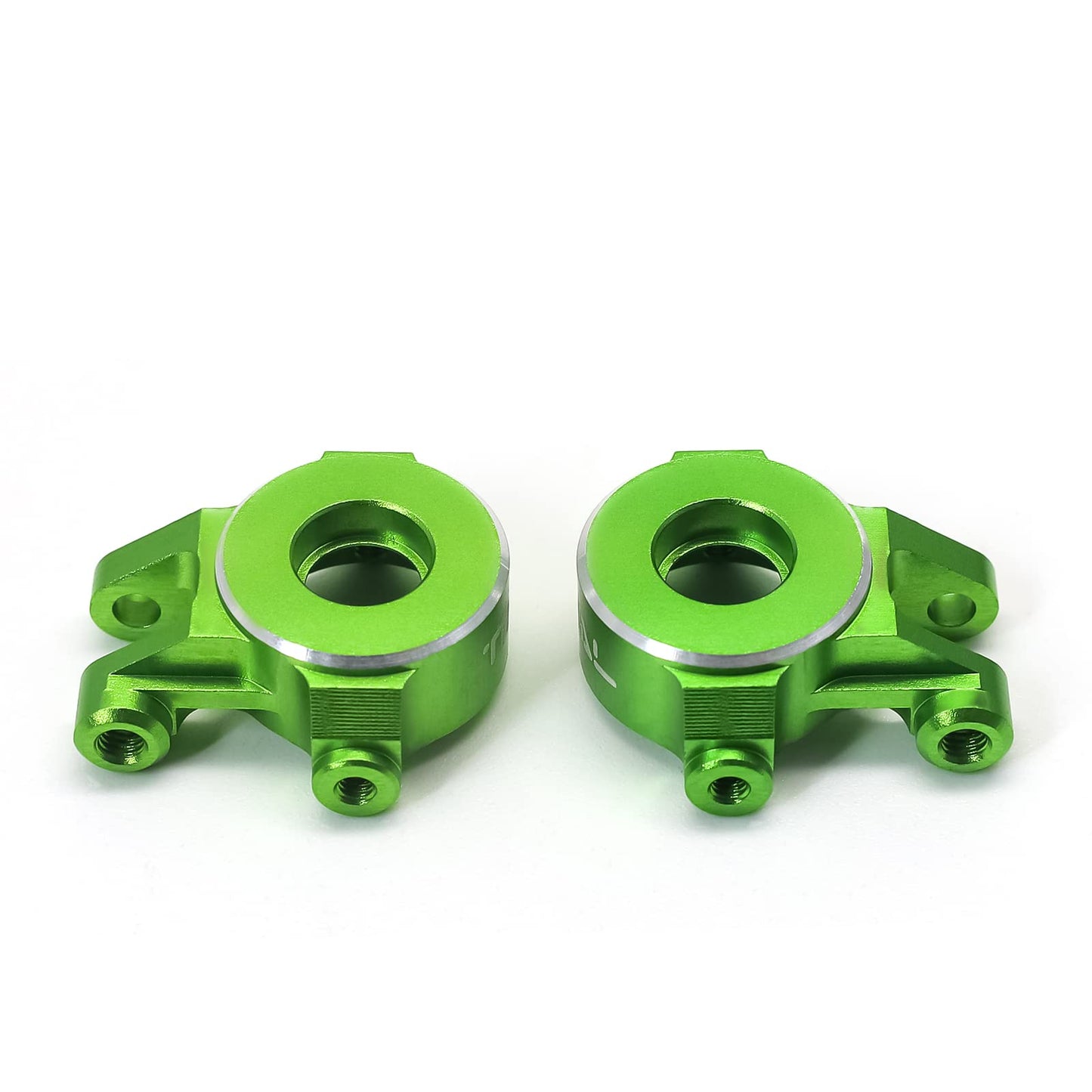 TREAL Aluminum 7075 Front Steering Knuckles Set (2P) L&R CNC Machined Upgrades Compatible with 1/18 TRX4M (Green) - color: Green