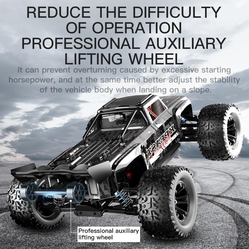 1:12 Fast RC Car 70KPH Brushless Motor for Adults, Waterproof Monster Trucks, 4WD High Speed RC Offroad Truck, 3 Batteries, KF16 (Black) - color: Kf16,3 Batties,black