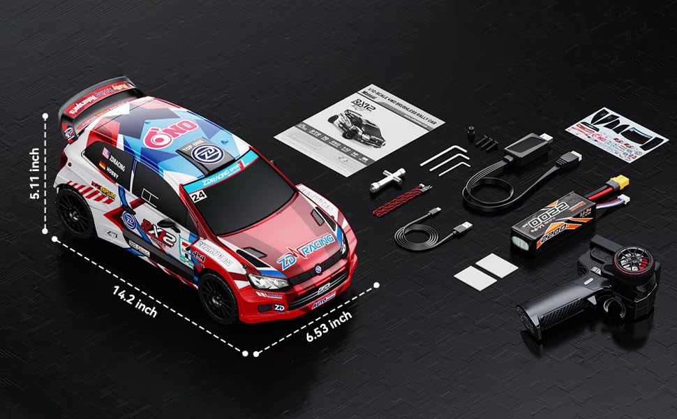 ZD Racing 1/12 Fast RC Cars for Adults, Max 50 MPH Brushless Drift Car with Gyro, 4WD RTR High Speed Rally, with 3S 2200 mAh Drifting RC Remote Control Car for Adult