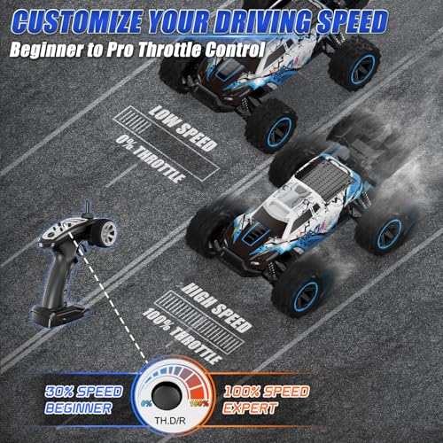1/14 Fast RC Cars for Adults and Boys, 50 KPH 4WD Offroad RC Truck | All Terrain High Speed Hobby Remote Control Car, 60 Mins Runtime,2 Rechargeable Batteries