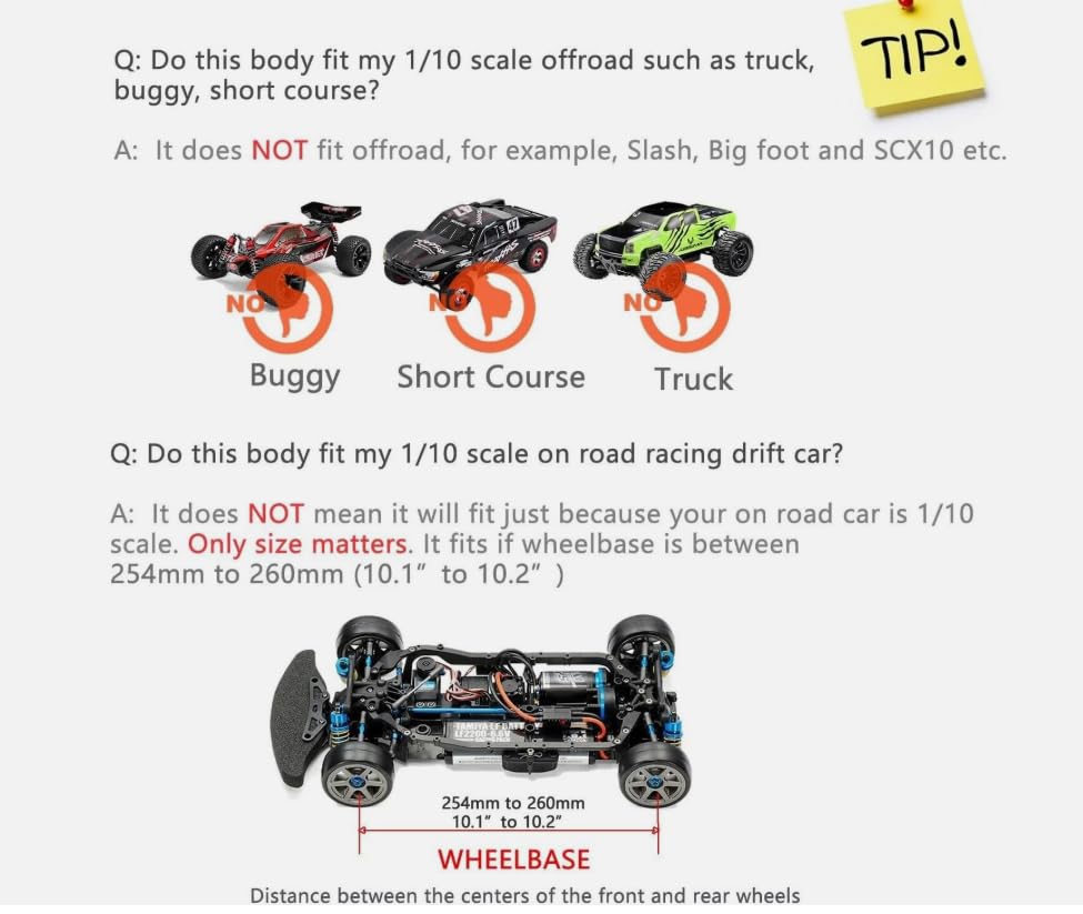 1/10 Scale RC Painted Drift Racing Touring On-Road Car Body Shell for Pick Up Truck F150 Style (Blue) - color: Blue