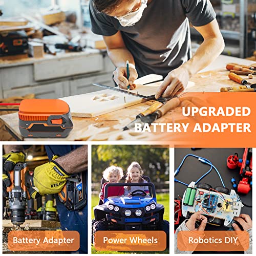 【2 Packs】 Power Wheel Adapter for AEG RIDGID 18V MAX Lithium Battery Adapter Power Wheels Battery Converter Kit with Fuses & Wire Terminals, 12AWG Wire, Power Connector for DIY Rc Car Toys - style: for AEG RIDGID Battery