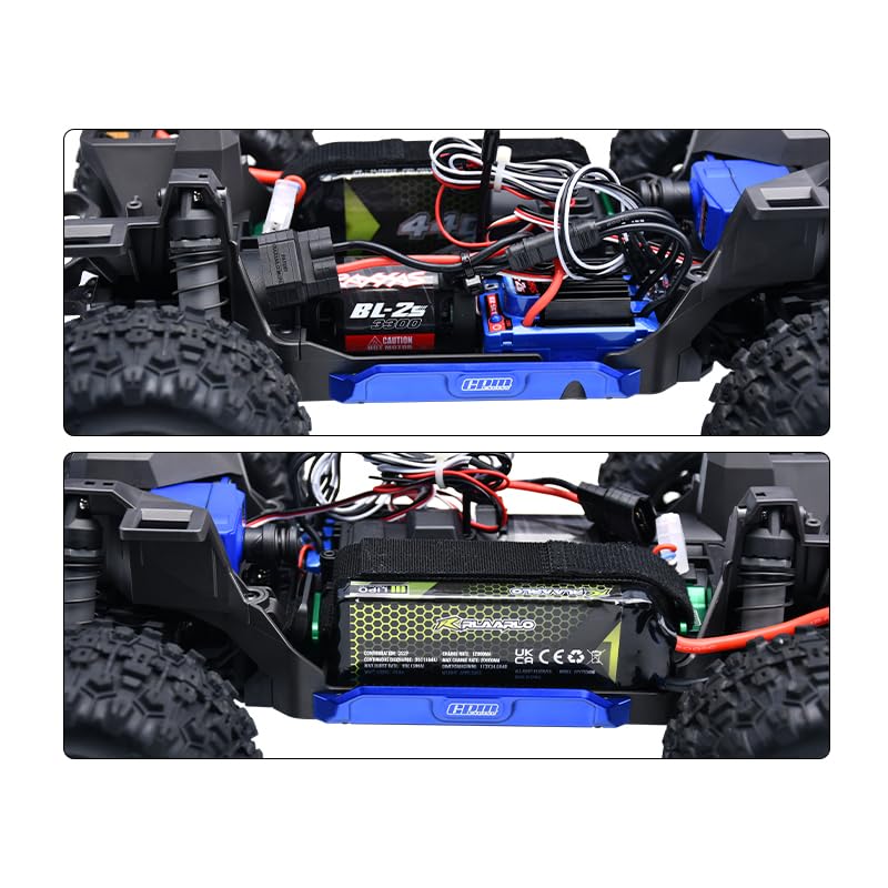 Aluminum 7075 Alloy Chassis Nerf Bars for Traxxas 1:16 Mini Maxx 4WD 107154-1 / Mini XRT VXL-3S 108076-1 Monster Truck Upgrades - Black