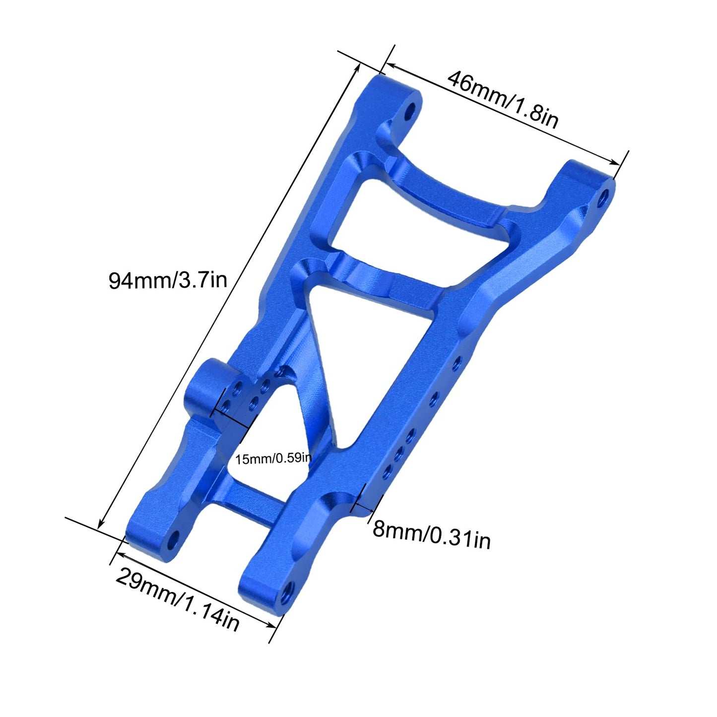 Aluminum Rear Suspension A-Arms Set Upgrade Parts for Traxxas 1/10 Slash 2WD RC Car (Blue) - color: Blue