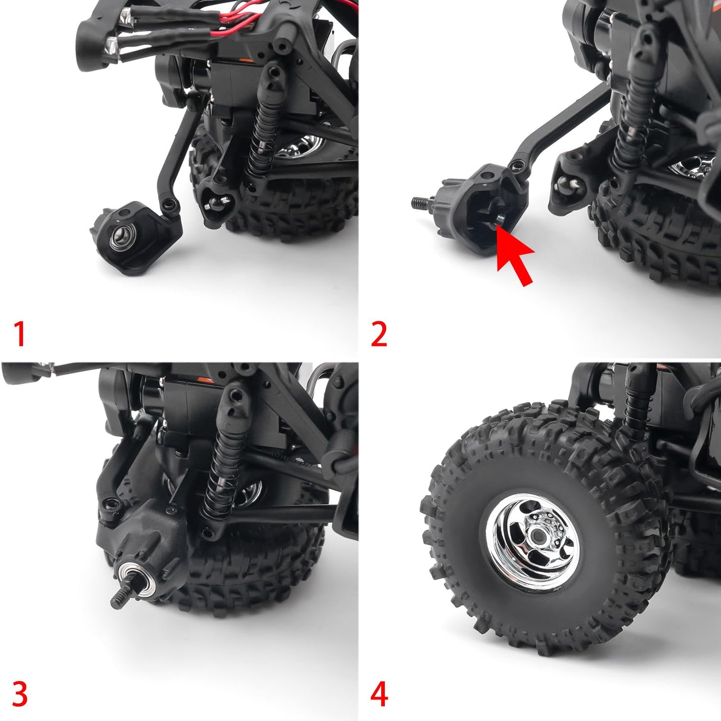 Que-T Heavy Duty Steel CVD Driveshafts Standard Length Front Rear Drive Shafts for 1/30 Axial Scx30 RC Crawler Car - size: Standard Length