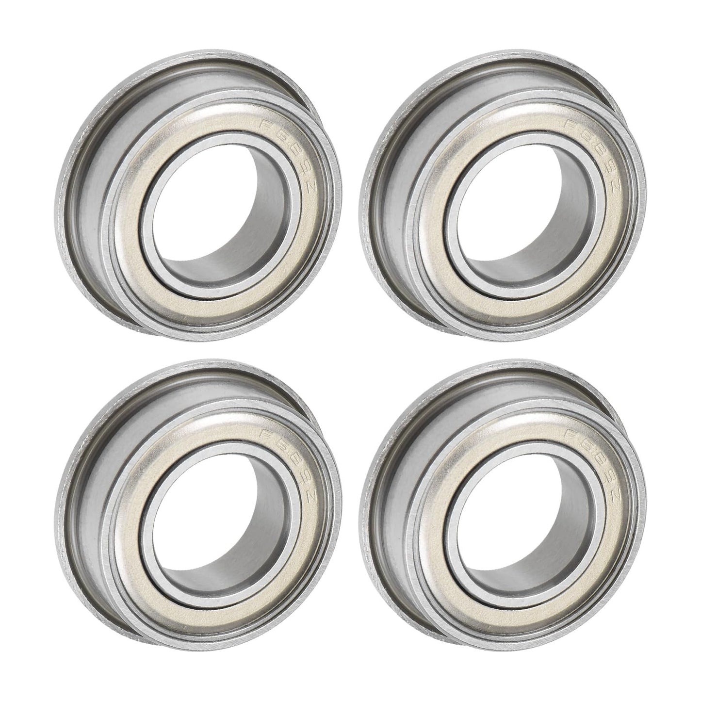uxcell F689ZZ Flanged Ball Bearing 9x17x5mm Double Shielded Chrome Steel Flange Bearings, 4pcs - size: 9x17x5mm