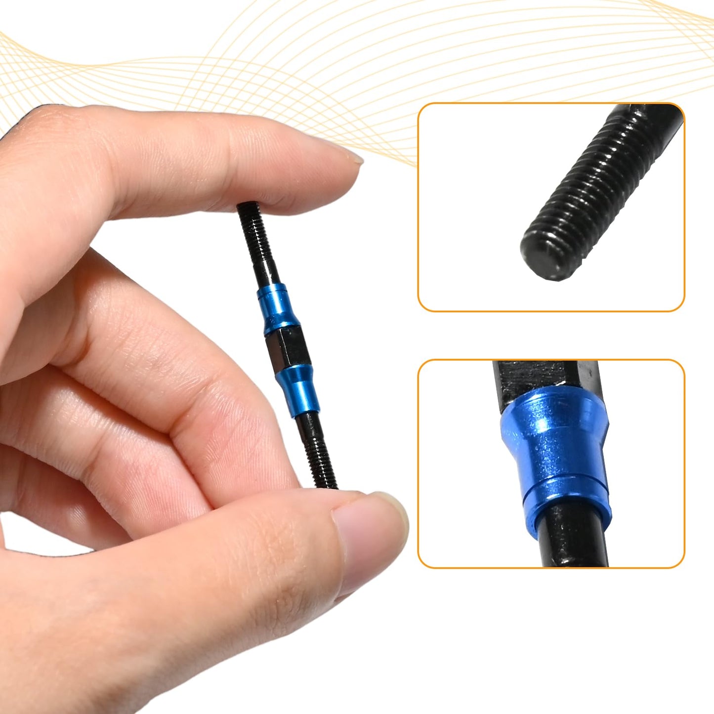 2PCS 3x42mm Aluminum Alloy Turnbuckle Shaft with M3 Threads, Push Rod Tie Rod Linkage Replacement for #53942, Compatible with 1/10 TAMIYA RC Crawlers Trucks On/Off-road Buggy Upgrade (Blue) - style: 2pcs-42mm #53942