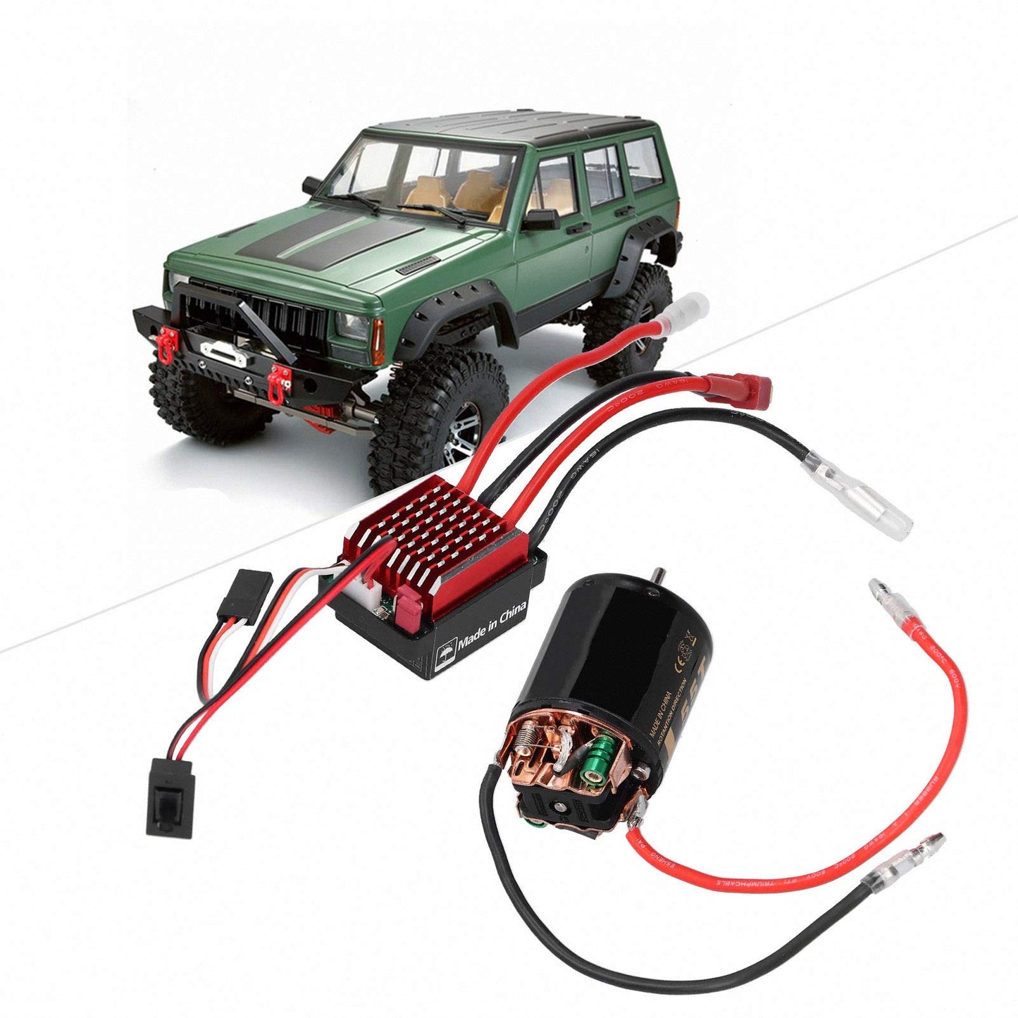 RC Motor ESC Kit,High Torsion 540 Brushed Motor,360A ESC with T Plug Accessory Fit for Tamiya 1/10 RC Car Model (55T) - size: 55T