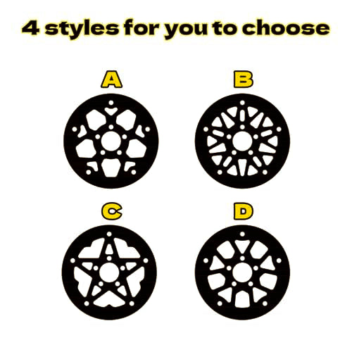 1.6" (40.6mm) Super Wheels, Carbon Fibre Beadlock Wheel fit for SCX24 TRX4M FCX24 FCX24M CR18P 1/24 1/18 RC Crawlers Upgrade, Style A, Gold - color: Gold, size: Style A