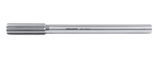 Accusize Industrial Tools Chucking Reamer, 20.0 mm, 0400-5200 | 20.0mm ANSI HSS M2 Straight Shank Straight Flute Chucking Reamers, Right Hand, 16mm Shank, 8 Flute, 9-1/2" OAL - size: 20.0 mm