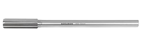 Accusize Industrial Tools 15.0 mm H.S.S. M2 Straight Shank Straight Flute Chucking Reamers, Right Hand, Shank Dia 11 mm, 6 Flute, 8'' Oal, 0400-5150 | 15.0 mm HSS M2 Straight Shank Straight Flute Chucking Reamers, RH, Shank 11 mm, 6 Flute, 8" OAL - size: