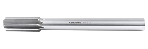 Accusize Industrial Tools 5015-0320 H.S.S. M2 Straight Shank Straight Flute Chucking Reamer, 1-1/4 in | 1-1/4" HSS M2 Straight Shank Straight Flute Chucking Reamer, Flt Len 3", OAL 11-1/2", Right Hand Cut, 10 Flute - size: 1-1/4 in.
