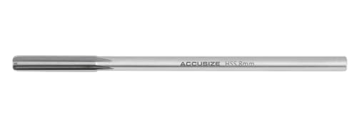 Accusize Industrial Tools Chucking Reamer, 8.0 mm, 0400-5080 | 8.0 mm ANSI HSS M2 Straight Shank Straight Flute Chucking Reamers, Right Hand, 7.04 mm Shank, 6 Flute, 6" OAL - size: 8.0 mm