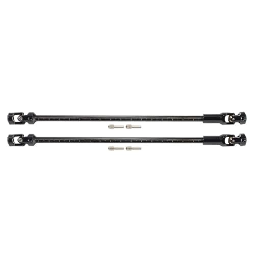 Steel Cut to Length Driveshaft Universal Joint Drive Shaft 68-229mm 2PCS for 1/10 RC Crawler LCG Rigs Sportys Scalers Capra SCX10 Pro (Black) - color: Black