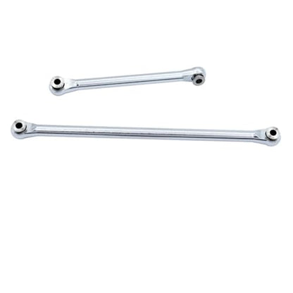 RC Links Linkage Compatible with Axial for Capra UTB18 1/18 RC Car Part Aluminum Alloy Durable Steering Link Rod Steering Linkage Tie Rod(Silver) - color: Silver