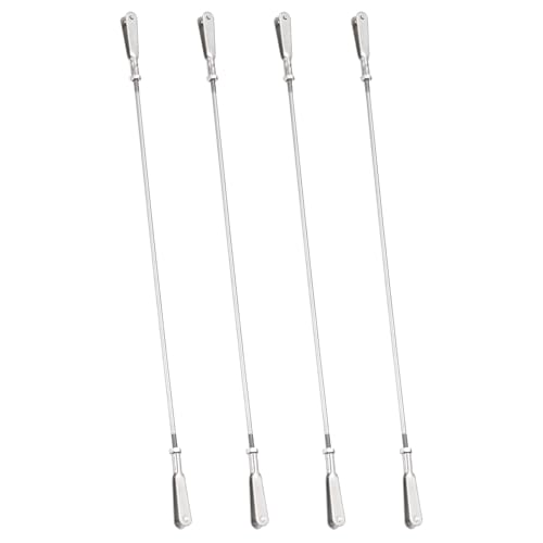 MECCANIXITY 4 Pcs Metal Clip Pushrod Connector Linkage, 304 Stainless Steel M2 Threaded Rod with Metal Clip for RC Plane Fixed Wing Aircraft DIY Models Parts, 182mm/7.17" - size: M2 x 182mm