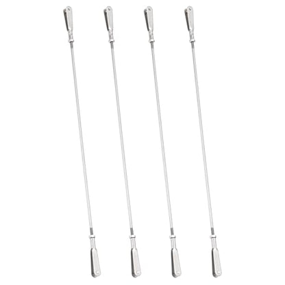MECCANIXITY 4 Pcs Metal Clip Pushrod Connector Linkage, 304 Stainless Steel M2 Threaded Rod with Metal Clip for RC Plane Fixed Wing Aircraft DIY Models Parts, 182mm/7.17" - size: M2 x 182mm