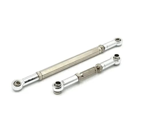 for MN168 for MN82 LC79 for MN78 1/12 Rc Crawler Car Truck Front Axle Steering Rod Linkage Upgrade Parts RC Links Linkage(Silver) - color: Silver