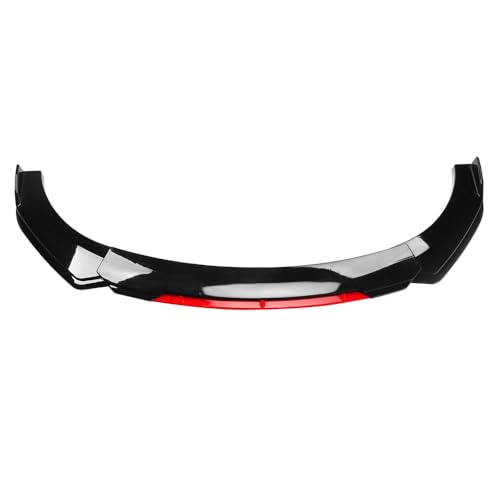 Front Bumper Lip Chin Splitter Spoiler Compatible with 69"-73" Width Car + Rocker Panels Guard Side Extension Splitter Side Skirts Body Kit Rear Bumper Lip Diffuser (Black with Red) - color: 69"-73" Black with Red