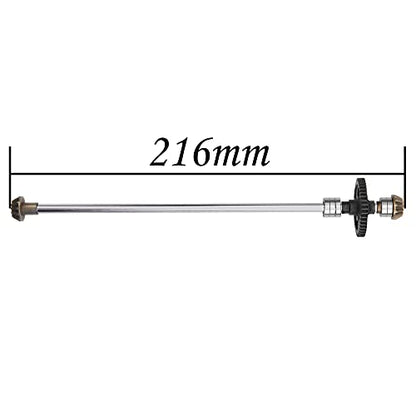 Metal Center Drive Shaft RC Car Central Transmission Shaft w/ 27T Motor Gear Upgrade Part Compatible with Wltoys 124018 124019 1/12 RC Car Buggy (Silver) - color: Silver