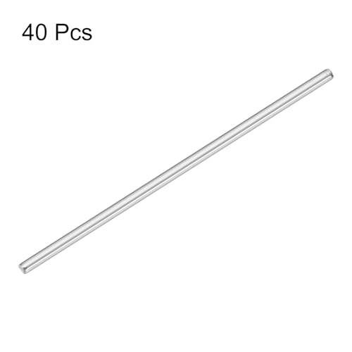 MECCANIXITY 40pcs 2mmx60mm Toys Shaft Round Rod Axles Drive Shaft for DIY RC Car Truck Boat Helicopter Model Part, Silver - size: 2mmx60mm