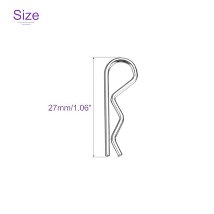 DMiotech 50Pcs Body Clips Pins with Pull Tabs, Silvery Universal RC Cars Parts Shell Replacement Parts for 1/8 1/10 Scale RC Car