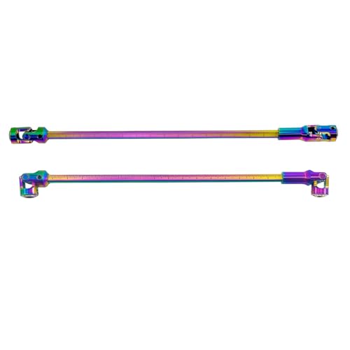 1/10 RC Crawler Cut-to-Length Drive Shaft Kit, Adjustable 68–229mm Stainless Steel RC Driveshaft Driveline with CNC Universal Joints and Mounting Screws, 2PCS (Rainbow) - color: Rainbow