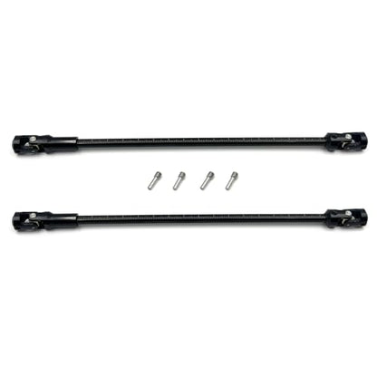 1/10 RC Cut-to-Length Drive Shaft Kit, 68–229mm Adjustable Stainless Steel Driveshafts, CNC Universal Joint Shafts with M4 Screws, for RC Crawler (Black, 2PCS)