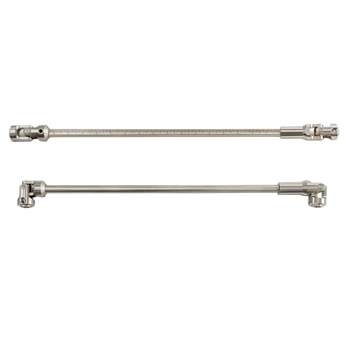 1/10 RC Crawler Cut-to-Length Drive Shaft Kit, Adjustable 68–229mm Stainless Steel RC Driveshaft Driveline with CNC Universal Joints and Mounting Screws, 2PCS (Silver) - color: Silver
