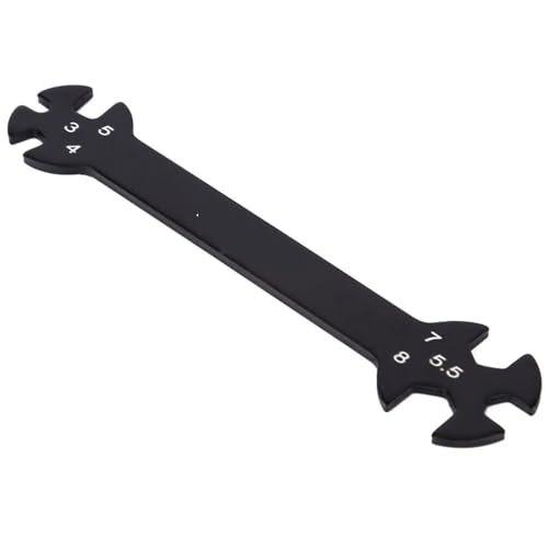 6in1 Wrench Tool 3/4/5/5.5/7/8mm + Camber Gauge Adjustable Ruler for Turnbuckles with Nuts Multifunctional Rc Car Toys Tools(Style B) - color: Style B