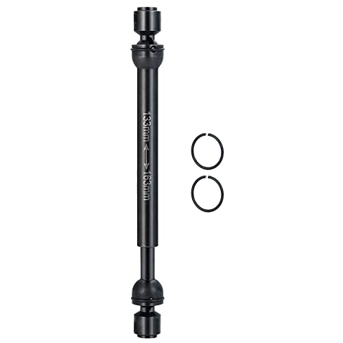 2Pcs RC Drive Shaft Steel Driveshaft Front Rear Center Drive Shaft Dogbone Compatible with 1/10 RC Crawler Car Axial SCX10 III AXI03006 Replacement (88-115mm & 133-163mm, Black)