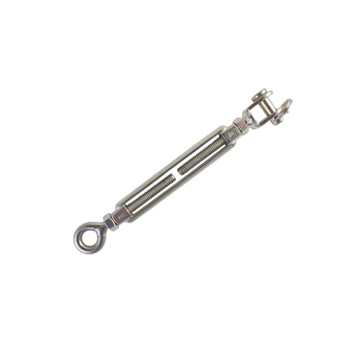 Open-Body Stainless Steel Jaw & Eye 5/16” x 3-1/4” Turnbuckles for Tensioning Cable or Rope, T316 Marine Grade - color: Jaw & Eye, size: 5/16" x 3-3/4"