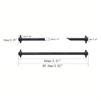 RC Car Drive Shafts Compatible with HSP 94111 94108 94170 08029 02033 1/10 RC Car Parts 4Pcs Steel Dogbone Drive Shaft & Wheel Axle Replacement