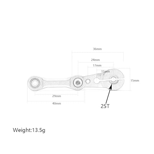 Aluminum 25T Servo Horn & Steering Linkages Tie Rod for Arrma 1/7 Infraction Felony Limitless 1/8 KRATON Notorious Outcast Talion and EXB Cars Upgrades Part,Replace #AR340061 AR330230(Black) - color: Black