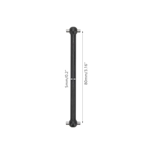 RC car Components Compatible with Losi for LMT LOS242049 LOS04027 LOS04021 LOS04024 1/8 RC Car Parts Steel Rear Dogbones Drive Shaft 5x87mm(Black) - color: Black