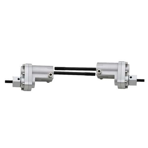 1/10 RC Crawler Aluminum Portal Front and Rear Axle Set for Axial SCX10 II 90046 90047 AR44 – CNC Alloy Axles with Steering Link Upgrade Parts for SCX10 Trucks (Silver Rear Axle) - color: Silver Rear Axle