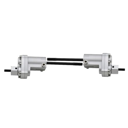 1/10 RC Crawler Aluminum Portal Front and Rear Axle Set for Axial SCX10 II 90046 90047 AR44 – CNC Alloy Axles with Steering Link Upgrade Parts for SCX10 Trucks (Silver Rear Axle) - color: Silver Rear Axle