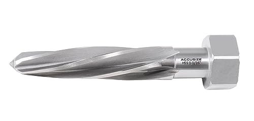 Accusize Industrial Tools Chucking Reamer, 1-1/16 in, 1523-8055 | Magnetic Hex Shank, HSS Spiral Flutes Aligning Reamers, Size: 1-1/16", Flt Len: 5", OAL: 7", Hex Shank Size: 1-5/8" - size: 1-1/16 inch