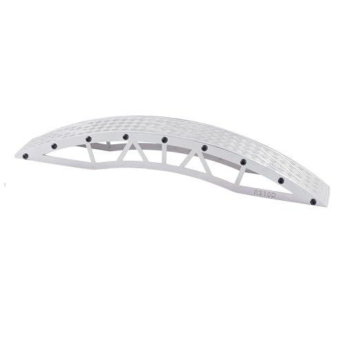RC Crawler Bridge Obstacle, Stainless Steel DIY Assembly Ramp for 1/12 1/18 1/24 RC Crawler Course Accessories (Silver Arch Bridge) - style: Silver Arch Bridge