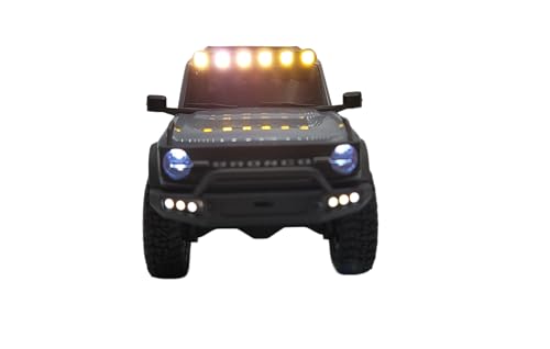 RC Car LED Roof Light Bar for Axial SCX30 1/30 Ford Bronco (Yellow Round Light Bar) - color: Yellow Round Light Bar