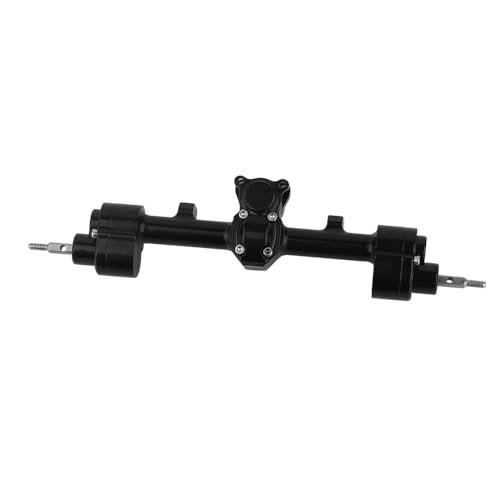 Aluminum Front & Rear Portal Axle Complete for SCX24 1/24 RC Crawler Car Upgrades (Black) - color: Black