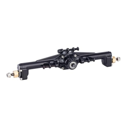 1/18 TRX4M Portal Axle,109.6g Aluminum CNC TRX4M Axle, Extended +10mm TRX4M Portal Axles with Two Servo Mount Options, for RC Crawler Car TRX4M Axle Upgrade Parts (Black)