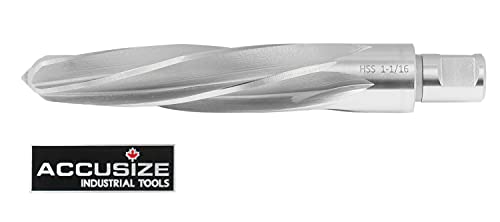 Accusize Industrial Tools 1-1/16'' H.S.S. Aligning Reamer with 3/4'' / 0.75'' Weldon Shank, Spiral Flute, 0521-1716 - size: 1-1/16 in