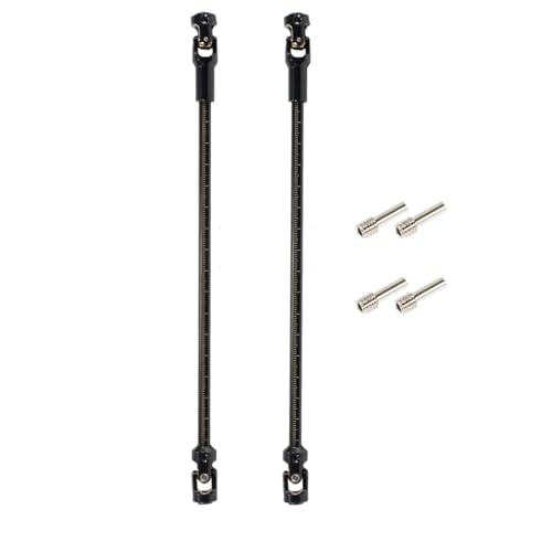 SCX10 Drive Shaft 2PCS SCX10 Driveshaft Stainless Steel Rear Front Driver Shaft 68-229mm Cut to Length for 1/10 RC Crawler LCG Rig Sportsy Scalers GSPEED Capra SCX10 Pro Element DIY SCX10 (Black) - color: Black