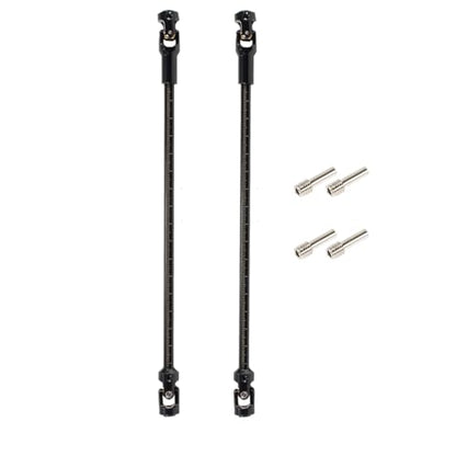 SCX10 Drive Shaft 2PCS SCX10 Driveshaft Stainless Steel Rear Front Driver Shaft 68-229mm Cut to Length for 1/10 RC Crawler LCG Rig Sportsy Scalers GSPEED Capra SCX10 Pro Element DIY SCX10 (Black) - color: Black