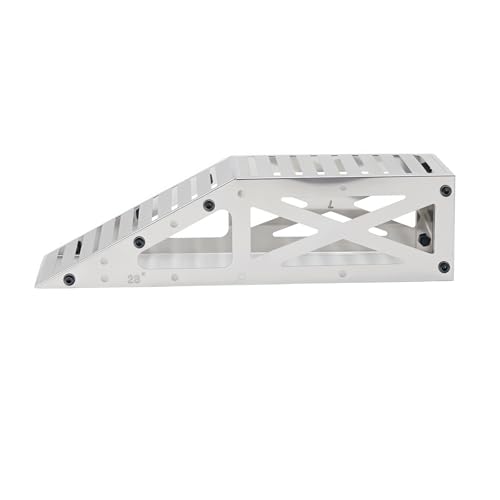 RC Crawler Ramp Obstacle for 1/18 1/24 RC Cars, Stainless Steel Rock Crawler Climbing Ramp Track Accessory with Hex Wrench (Silver) - color: Silver
