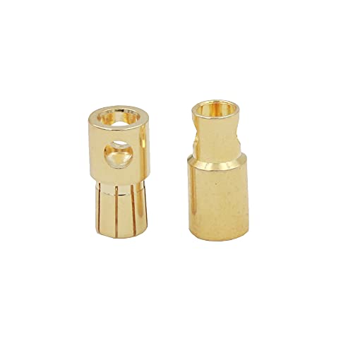 20 Pairs Gold-Plated 6MM 6.0MM Banana Plug Bullet Male and Female Connector Adapter for RC Lipo Battery ESC Motors (6.0MM) - size: 20Pairs 6.0MM