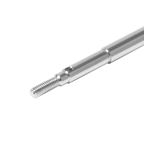 Steel Front Rear Axle Shafts 5mm Extended +2mm Thread Longer Driveshaft for 1/18 RC Crawler Car TRX4M Upgrade Parts (Silver) - color: Silver