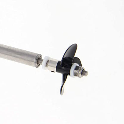 Heyiarbeit Drive Shaft Fit for 6mm Motor Shaft w Propeller and Universal Joint for RC Boat, L100mm Shaft, L50mm Sleeve, D36mm Propeller - size: 6.00MM