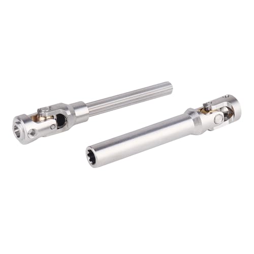 2pcs Hobbyfire 1/10 RC Crawler Drive Shafts Stainless Steel Universal Joint Driveshaft for Axial SCX10 II III Traxxas TRX4 Redcat Gen8 Gen7 Element Upgrades Parts(102-145mm) - style: 102-145mm